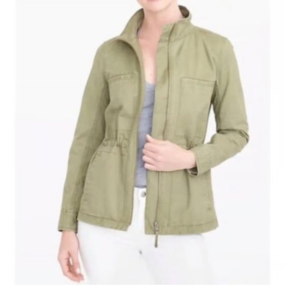 J. Crew Downtown Olive Green Military Utility Lightweight Jacket, Medium